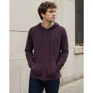 Public Opinion Mens S Maroon Burgundy Lightweight Pullover Hoodie Raglan Casual